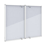 Enclosed Bulletin Board Lockable Cork Notice Board with Aluminum Frame-Sliver