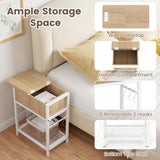 End Table with Charging Station USB Ports Outlets and Flip Top
