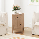 Flip Top End Table with Charging Station USB Ports Outlets and Drawer