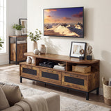 Entertainment Center with 3 Storage Drawers and Open Shelves