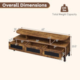 Entertainment Center with 3 Storage Drawers and Open Shelves
