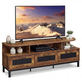 Entertainment Center with 3 Storage Drawers and Open Shelves