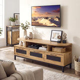 Entertainment Center with 3 Storage Drawers and Open Shelves