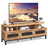 Entertainment Center with 3 Storage Drawers and Open Shelves
