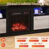Entertainment Center with Adjustable Shelf & Open Compartment for 65â TVs