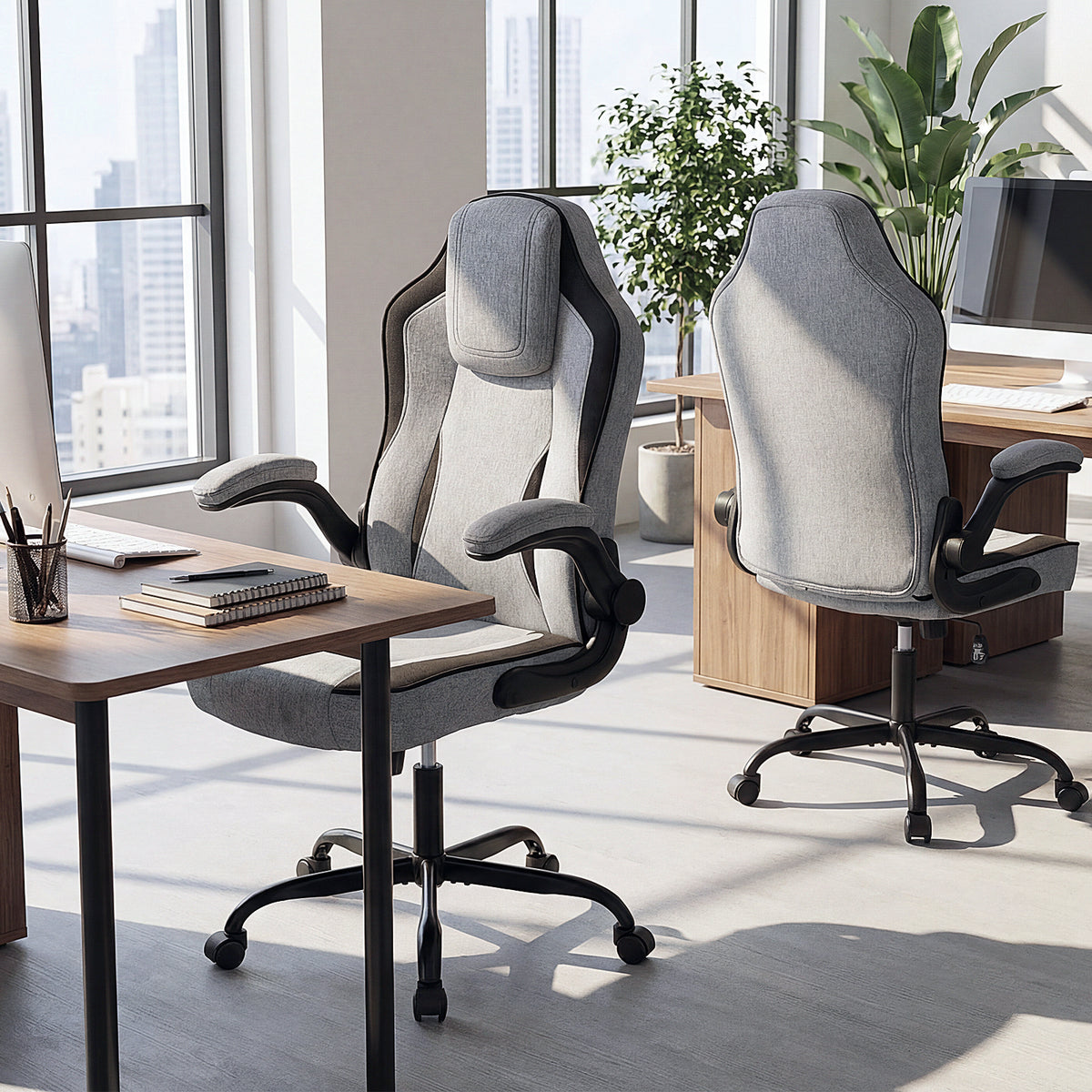 Ergonomic Computer Office Chair with 90Â° Flip-up Armrests