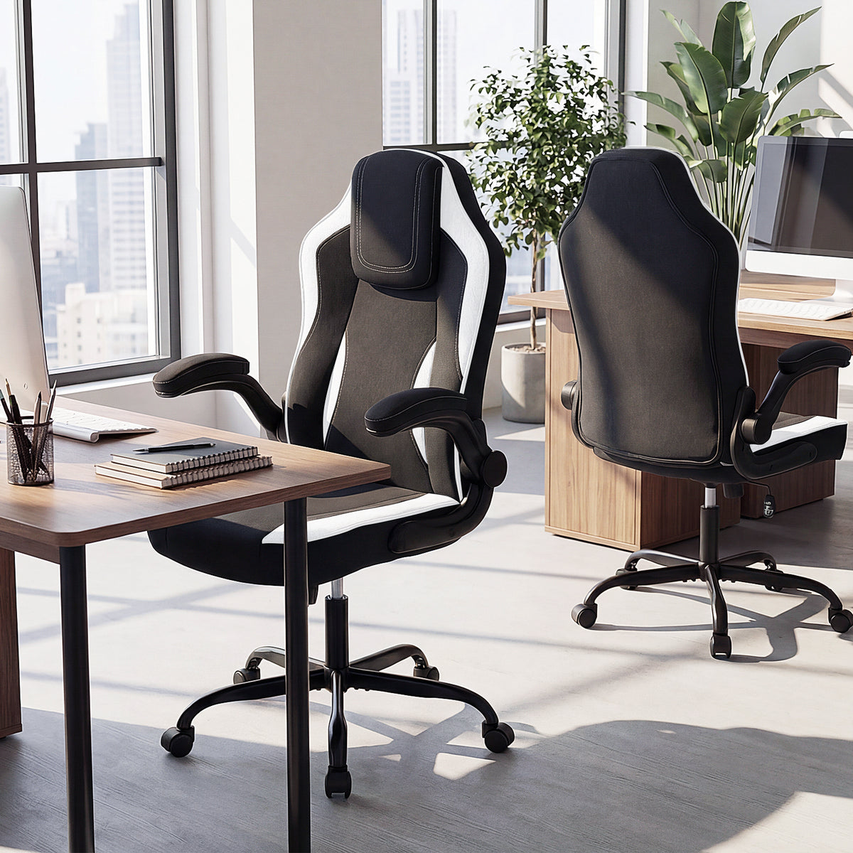 Ergonomic Computer Office Chair with 90Â° Flip-up Armrests