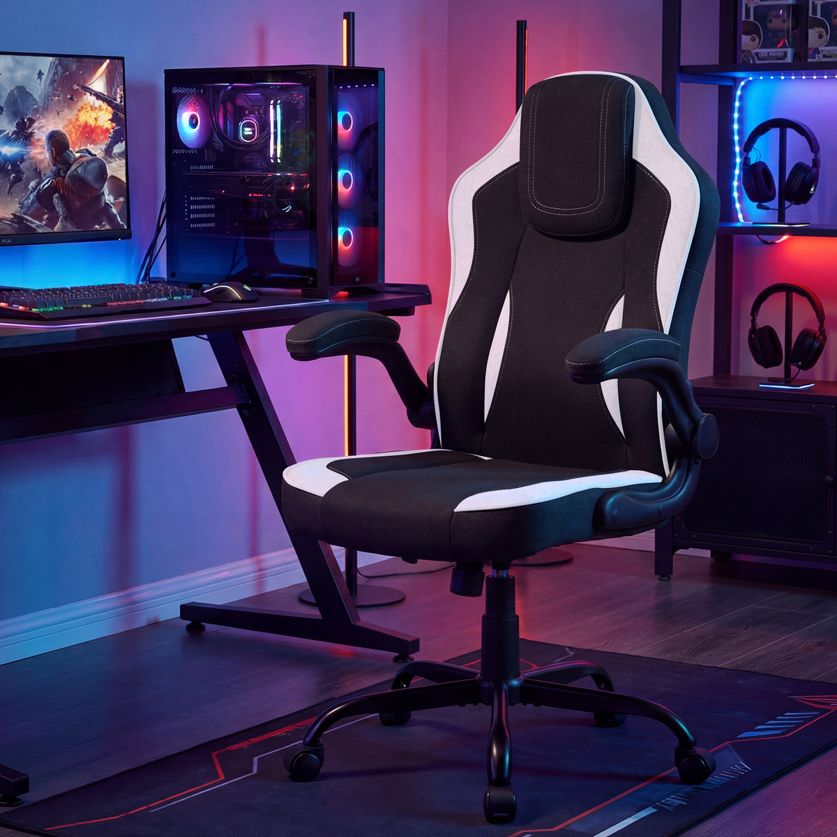 Ergonomic Computer Office Chair with 90Â° Flip-up Armrests