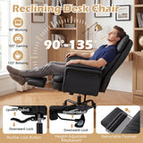 Ergonomic Cross Legged Office Chair Big and Tall Executive Chair with Retractable Footrest