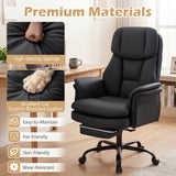 Ergonomic Cross Legged Office Chair Big and Tall Executive Chair with Retractable Footrest