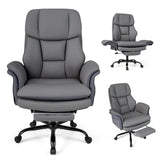 Ergonomic Cross Legged Office Chair Big and Tall Executive Chair with Retractable Footrest