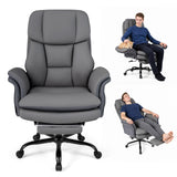 Ergonomic Cross Legged Office Chair Big and Tall Executive Chair with Retractable Footrest