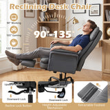 Ergonomic Cross Legged Office Chair Big and Tall Executive Chair with Retractable Footrest
