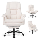 Ergonomic Cross Legged Office Chair Big and Tall Executive Chair with Retractable Footrest