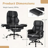 Ergonomic Cross Legged Office Chair Big and Tall Executive Chair with Retractable Footrest