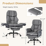 Ergonomic Cross Legged Office Chair Big and Tall Executive Chair with Retractable Footrest