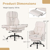 Ergonomic Cross Legged Office Chair Big and Tall Executive Chair with Retractable Footrest