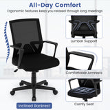 Ergonomic Desk Chair with Lumbar Support and Rocking Function-Black