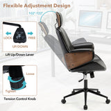 Ergonomic Office Chair with Headrest  Adjustable Height for Home Office and Study-Black