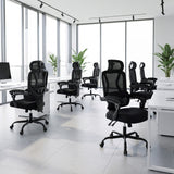 Ergonomic Office Computer Mesh Chair with High Back Adaptive Lumbar Support and 2D Adjustable Headrest