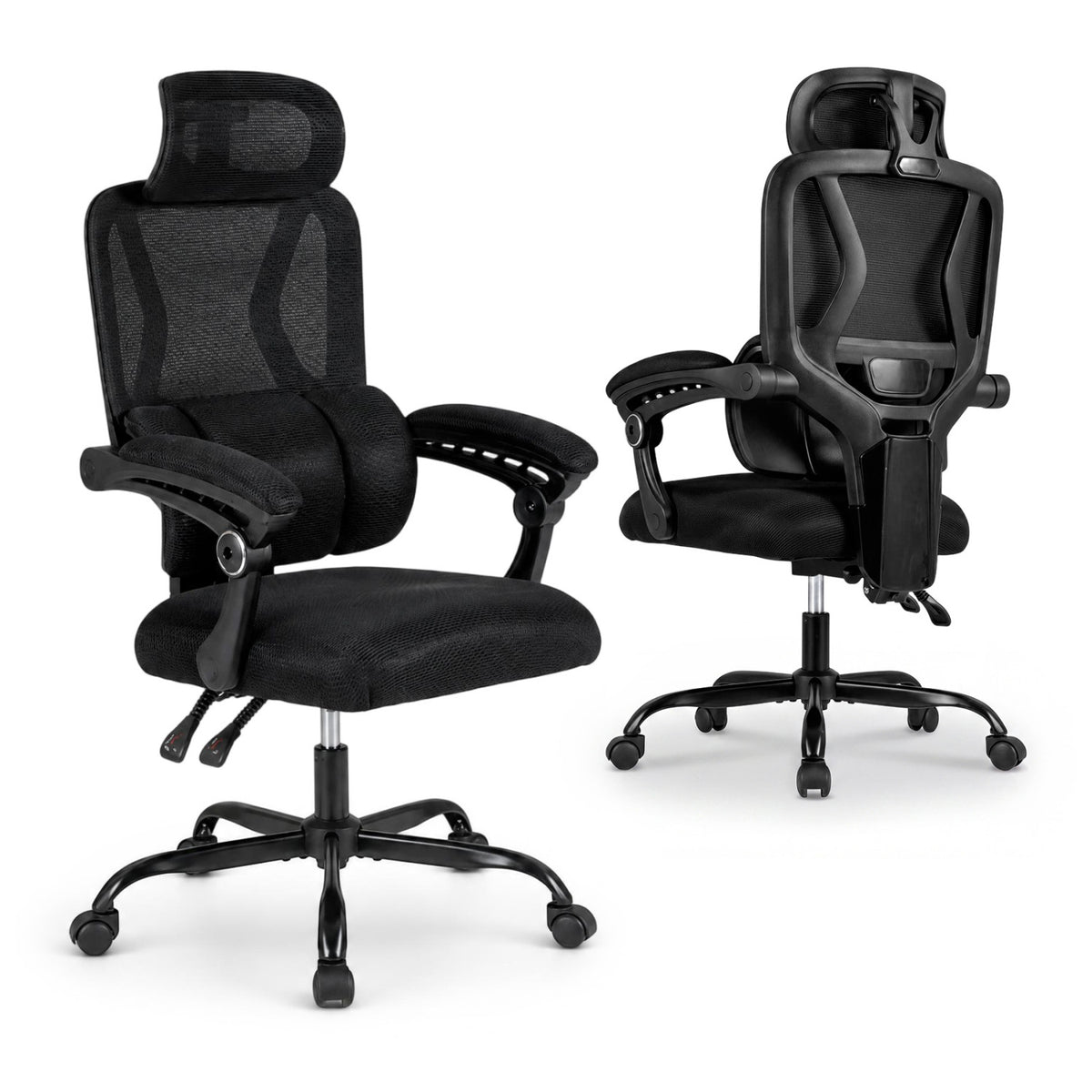 Ergonomic Office Computer Mesh Chair with High Back Adaptive Lumbar Support and 2D Adjustable Headrest
