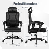 Ergonomic Office Computer Mesh Chair with High Back Adaptive Lumbar Support and 2D Adjustable Headrest