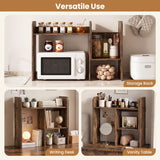 Expandable Desk Bookshelf with Open Cubes and Desktop Display Rack
