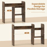 Expandable Desk Bookshelf with Open Cubes and Desktop Display Rack