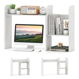 Expandable Desk Bookshelf with Open Cubes and Desktop Display Rack