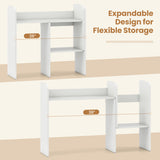 Expandable Desk Bookshelf with Open Cubes and Desktop Display Rack