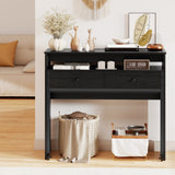 Extendable Computer Desk with 2 Storage Drawers Convertible Home Office Rolling Study Writing Desk