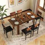 Extendable Dining Table for 4-8 People 47"-62" Large Rectangular Kitchen Table