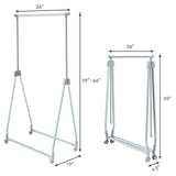 Extendable Foldable Heavy Duty Clothing Coat Rack Stand with Hanging Rod
