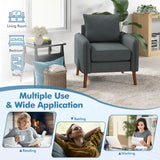Fabric Upholstered Sofa Chair with Removable Back and Seat Cushions-Gray