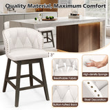 Counter Height Fabric Upholstered Bar Stools Set of 2