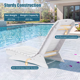 Fade-Resistant Outdoor Lounger with Contoured Shape for Deck Poolside