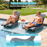 Fade-Resistant Outdoor Lounger with Contoured Shape for Deck Poolside