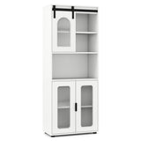 Farmhouse Bathroom Floor Cabinet with Sliding Barn Door