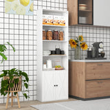 71 Inch Freestanding Bookshelf with 6 Shelves and 2-Door Cabinet