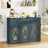 Farmhouse Buffet Sideboard 3-Door Kitchen Storage Cabinet with 2 Drawers