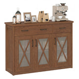 Farmhouse Buffet Sideboard 3-Door Kitchen Storage Cabinet with 2 Drawers