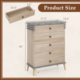 Farmhouse Chest Dresser of Drawers Tall Storage Organizer-Grey