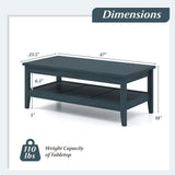 Farmhouse Coffee Table Rustic Cocktail Center Table with Thickened Tabletop