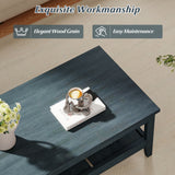 Farmhouse Coffee Table Rustic Cocktail Center Table with Thickened Tabletop