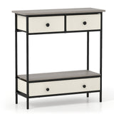 Farmhouse Console Table with Open Storage Shelf for Hallway-Gray