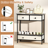 Farmhouse Console Table with Open Storage Shelf for Hallway-Gray