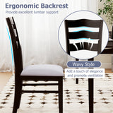 Farmhouse Dining Chairs Set of 2 Modern Kitchen Chairs with Elegant Hollowed backrest-Gray