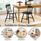 Farmhouse Kitchen Dining Chair Set of 2 with Rubber Wood Frame