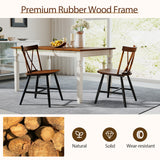 Farmhouse Kitchen Dining Chair Set of 2 with Rubber Wood Frame
