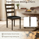 Farmhouse PU Leather Upholstered Dining Chairs Set of 2-Brown